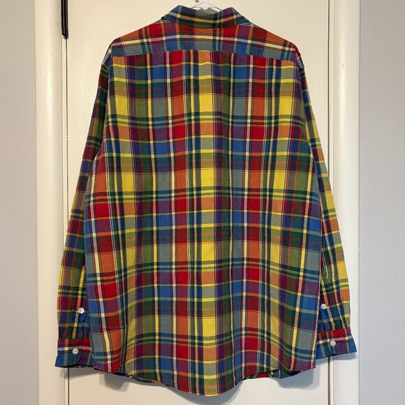 Ralph Lauren Polo Men's L/S 2-Pocket Linen-Silk Button-Down Shirt XL Plaid - Picture 4 of 9